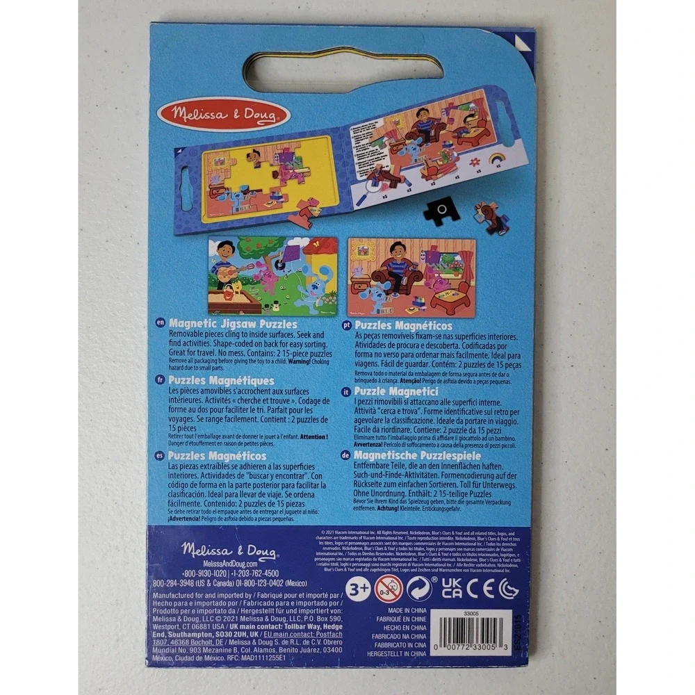 Melissa‎ Doug Blues Clues You 2 Magnetic Jigsaw Puzzles Travel Set Nickelodeon